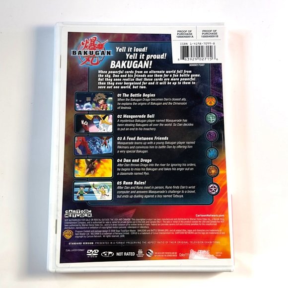 Bakugan Volume 1 DVD Battle Brawlers Cartoon Network 5 Episodes - Picture 5 of 10